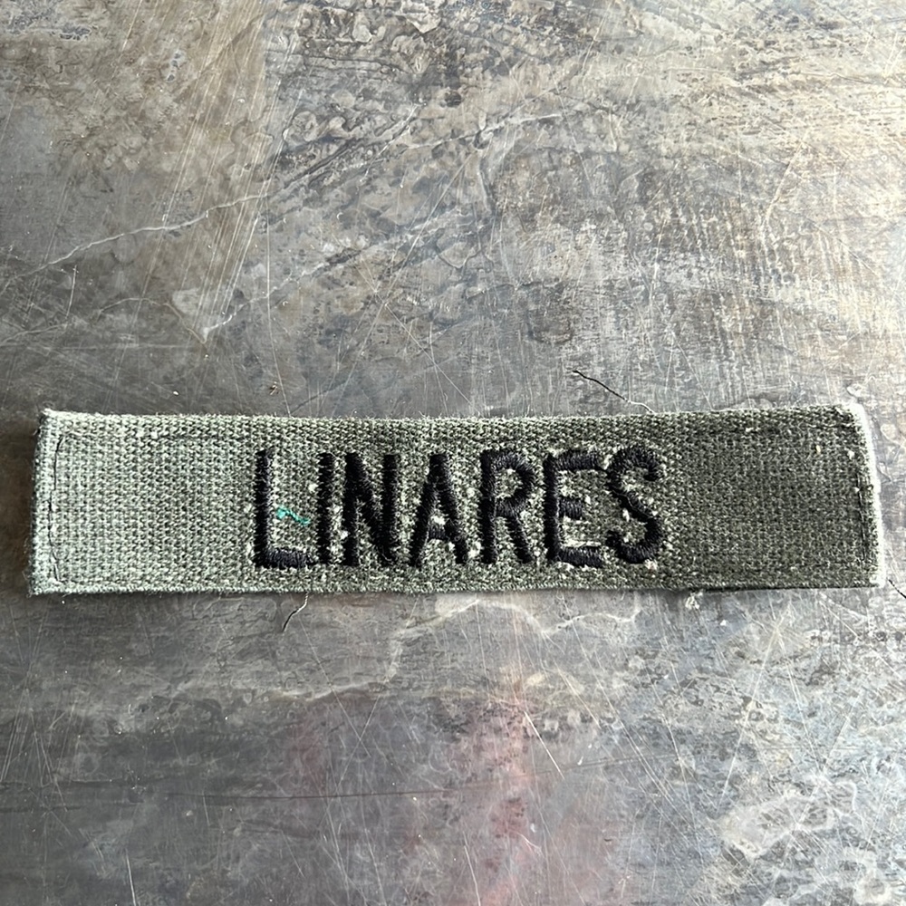 LINARES Embroidered Vintage ‘Army Green’ Military Name Tape Patch